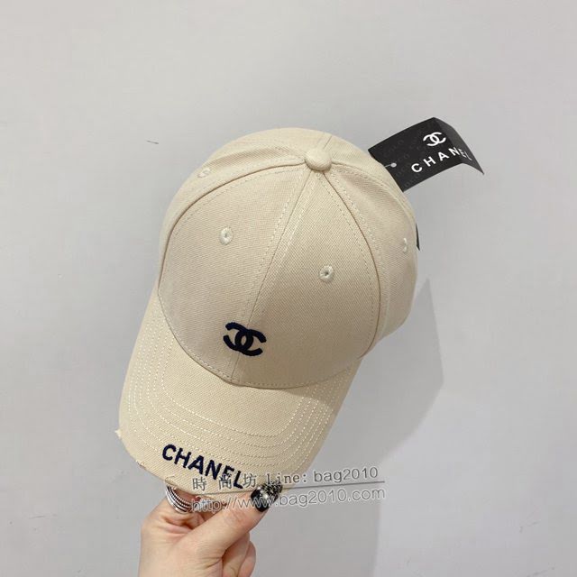 Chanel男女同款帽子 香奈兒刺繡心機小破邊棒球帽鴨舌帽  mm1593